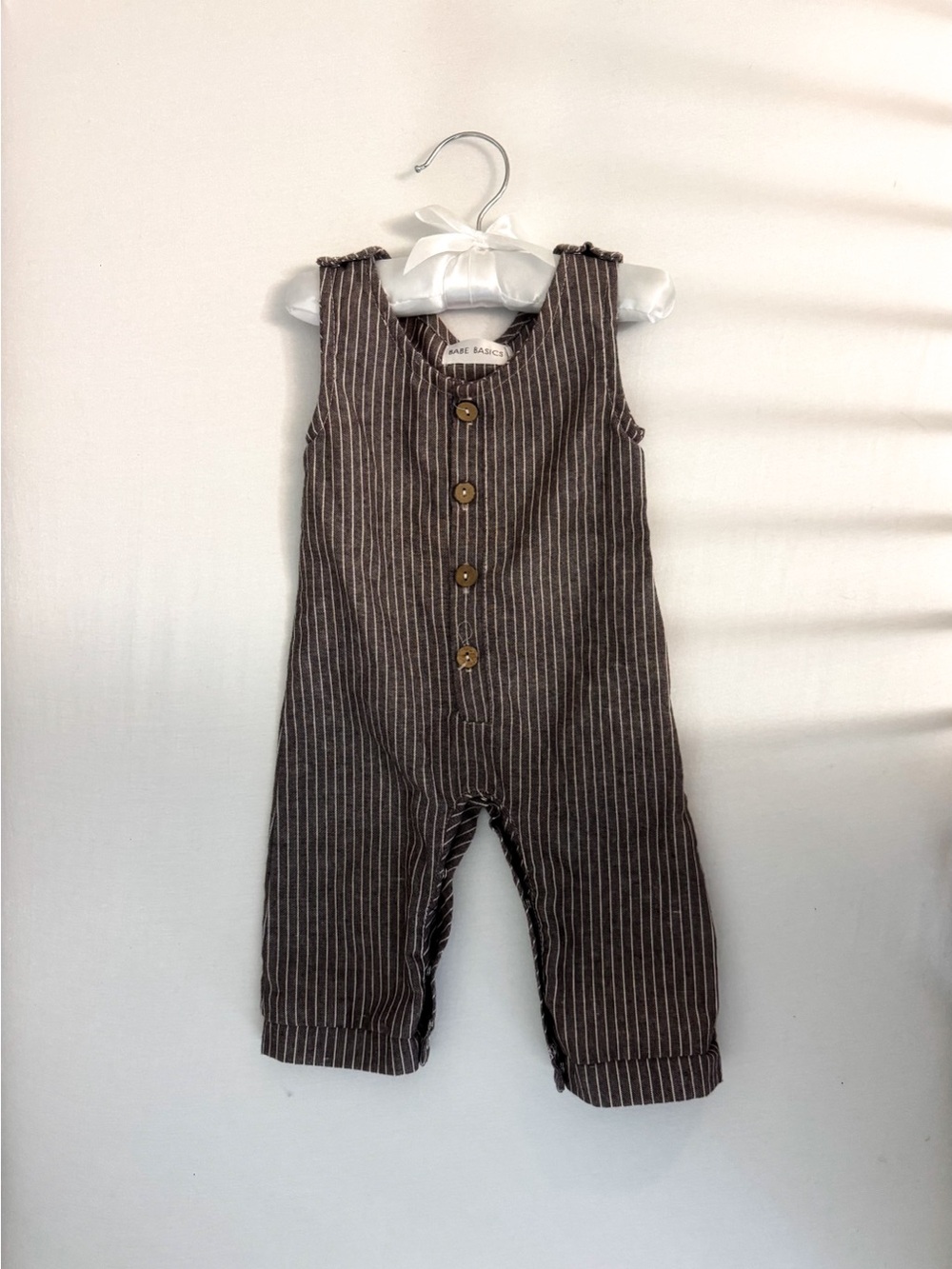 Brown Pinstripe Kids Romper